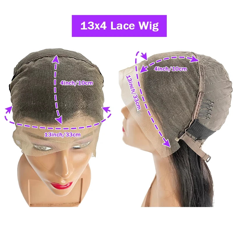 13x4  Human Hair Deep Wave 100% Brazilian Curly Human Hair Wigs with Transparent Lace Frontal