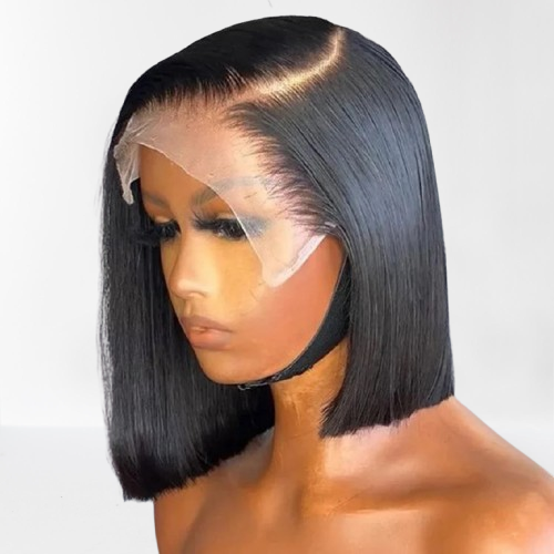 Short Bob Wig Brazilian Hair Lace Front Human Hair Wigs Pre Plucked Natural Color 4x4 Lace  Wigs