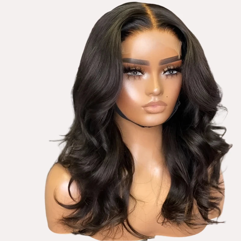 Body Wave Lace Front Human Hair Wigs Transparent Lace Wavy Wigs Pre Plucked T Part Lace Wig