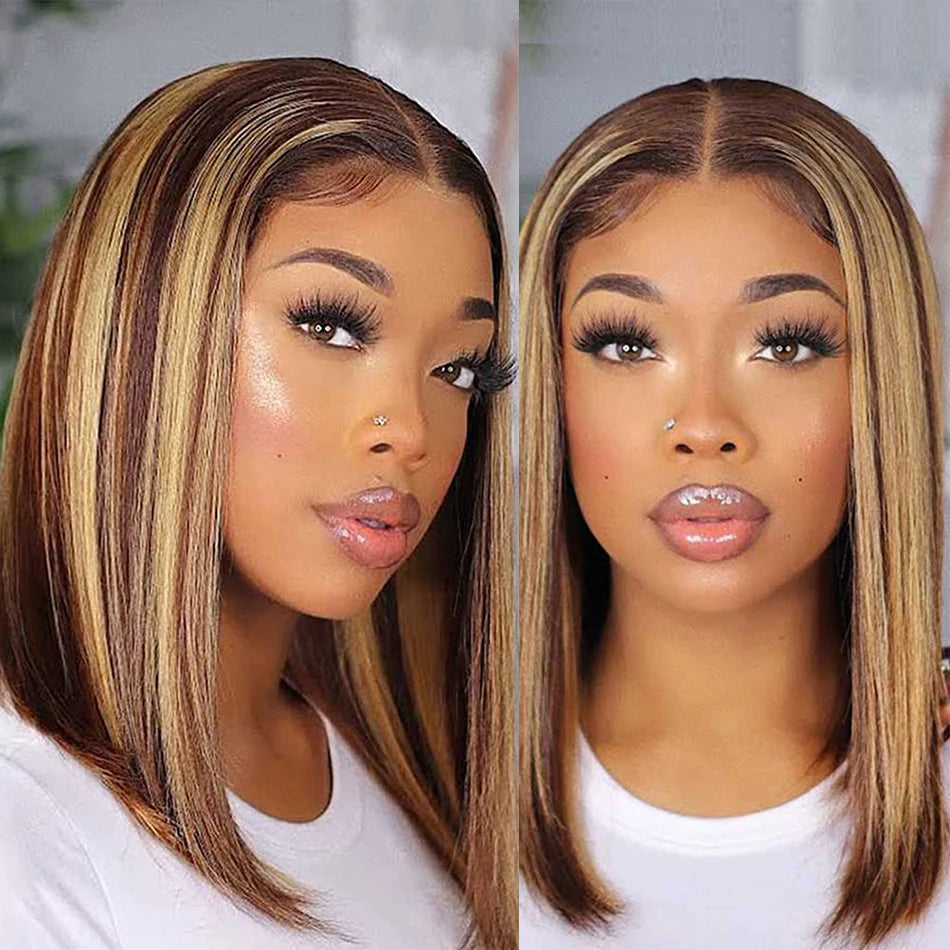Human Hair Brazilian Short Bob Wig Lace Front Wig