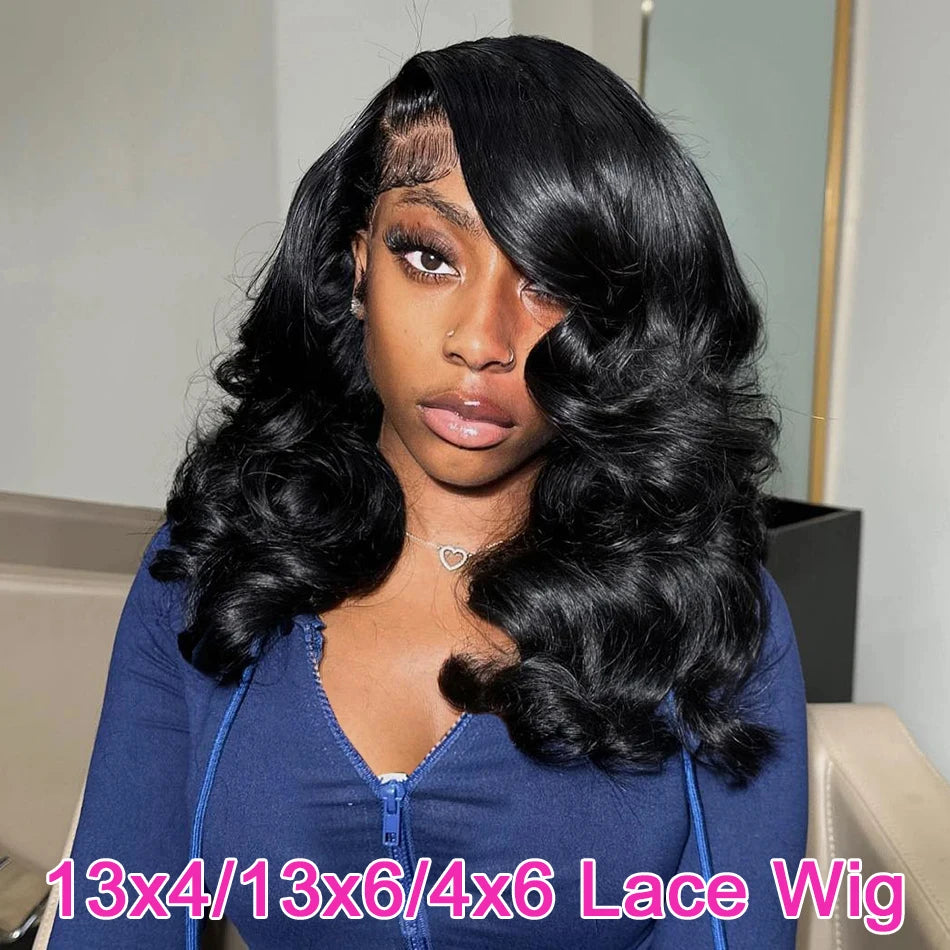 Body Wave Wig 13x6 Transparent Lace Frontal Wig Brazilian Human Hair Wigs  Lace Closure Wig 180% Density