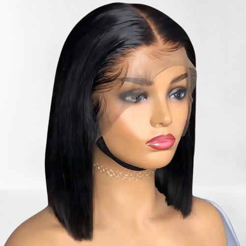 14 Inch Short Straight Bob Wig Human 13x4 Lace Transparent 150%  Frontal Hair Bob Wig PrePlucked Lace Front Human Hair Wigs