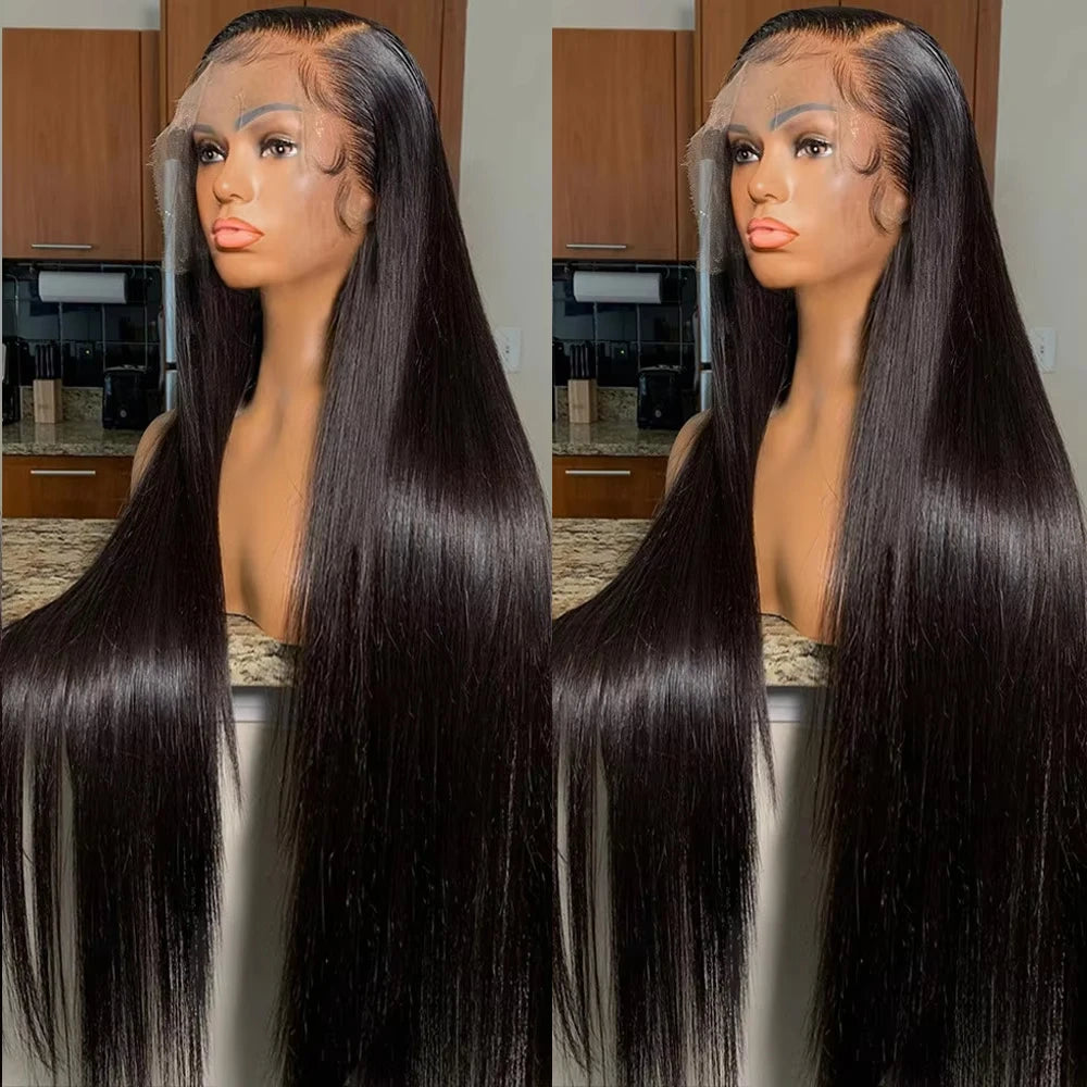 13x6 13x4 HD 40 Inch Bone Straight Lace Front Human Hair Wigs Brazilian HD Lace Front Human Hair