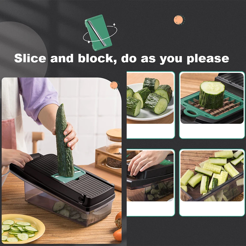 16 in 1 Multifunctional Vegetable Chopper Handle Food Grate Food Chopper Vegetable Slicer Dicer Cut Kitchen Items cocina 2024
