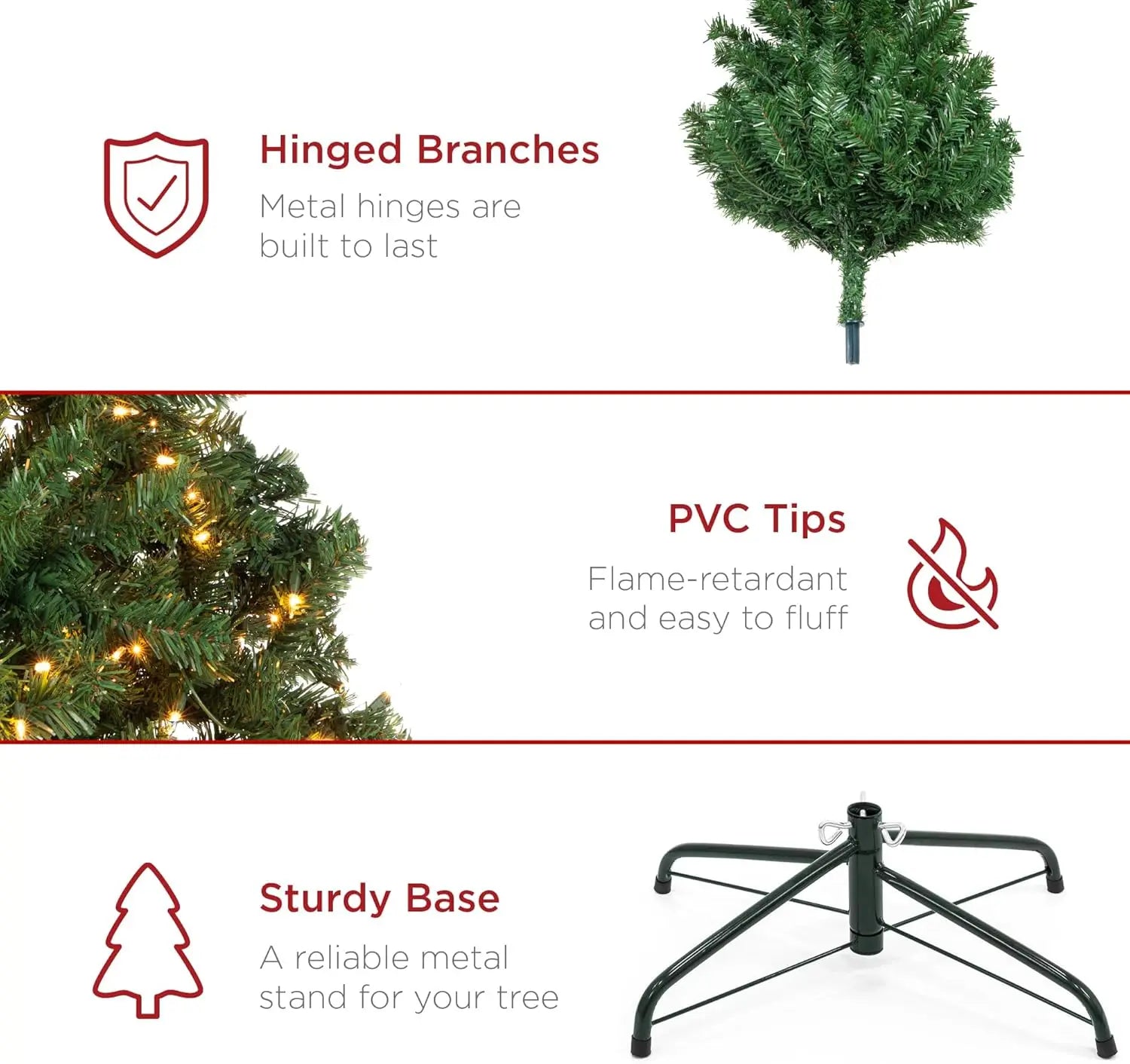 12ft Pre-Lit Spruce Artificial Holiday Christmas Tree for Home, Decoration w/ 1,300 Incandescent Lights, 4,188 Branch Tips