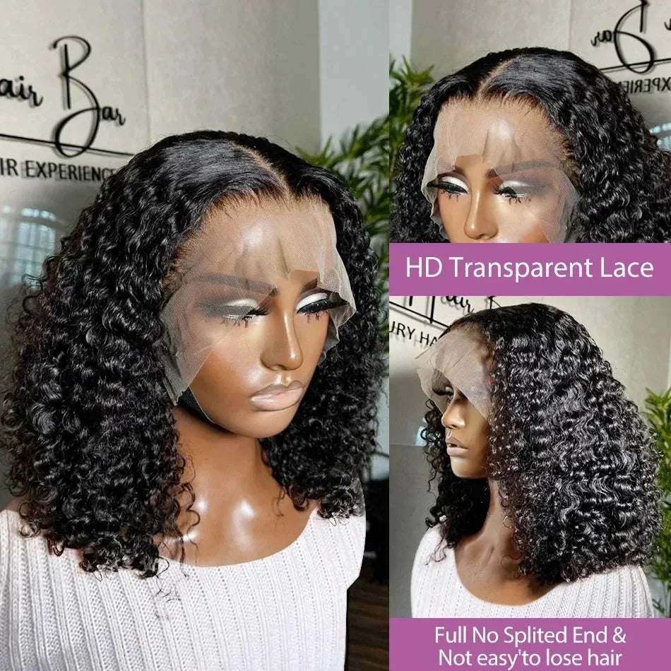 250 Density 13x6 13x4 HD Transparent Curly Deep Wave Lace Frontal