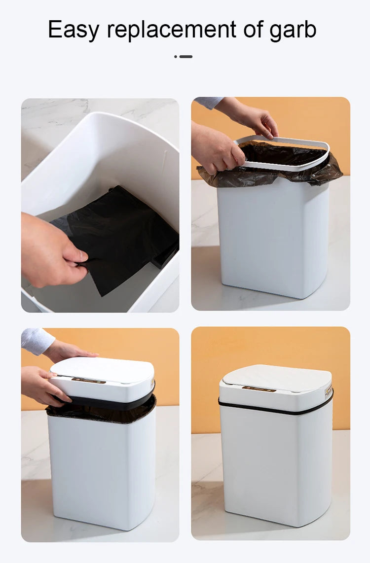 Smart trash can for kitchen House. Smart home Dustbin Wastebasket automatic sensor trash can garbage bin cleaning tools