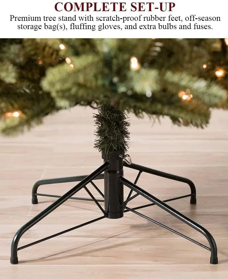 6ft Prelit Classic Blue Spruce Artificial Christmas Tree with Customizable Twinkly LED Lights, Suitable For Christmas Decor