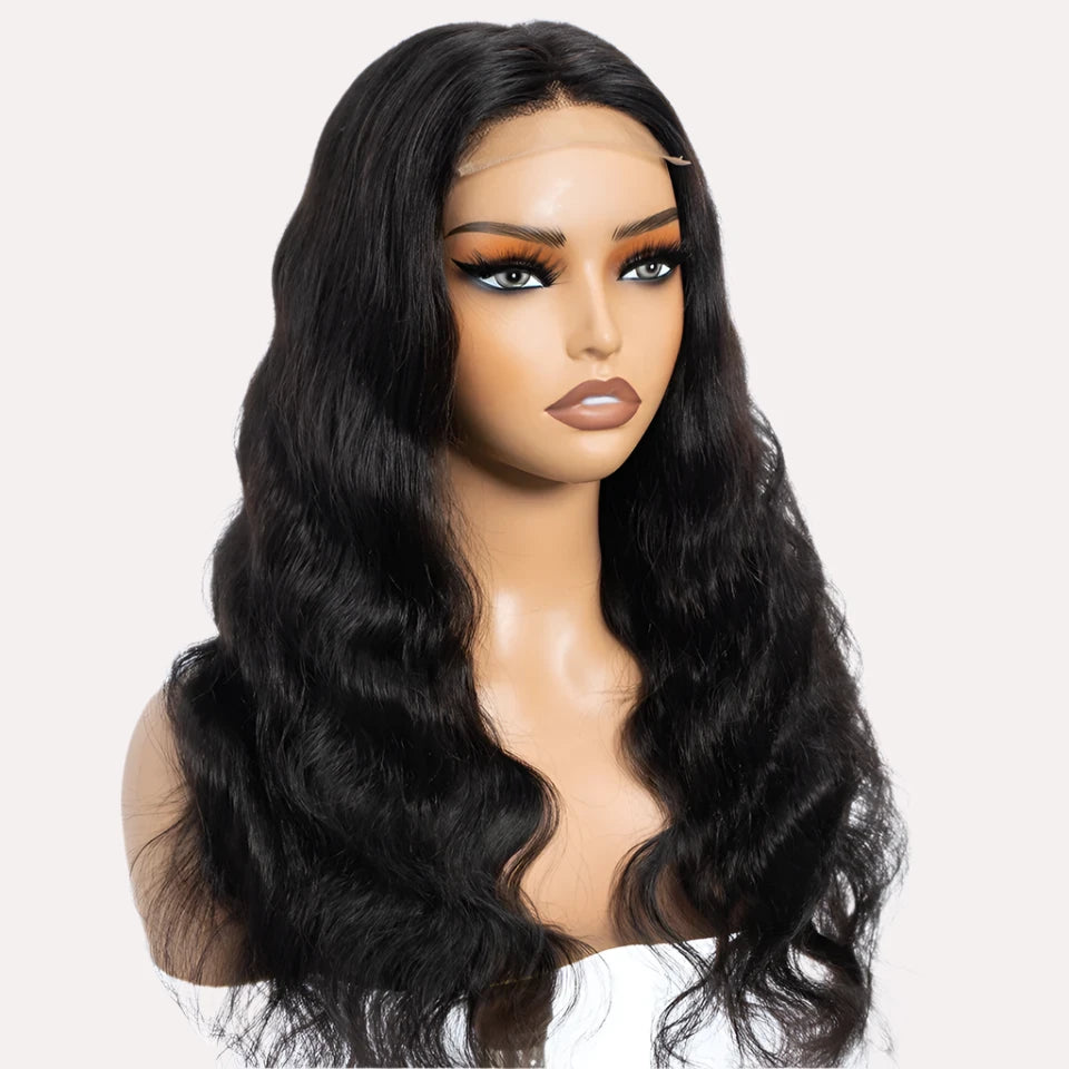Body Wave Lace Front Human Hair Wigs Transparent Lace Wavy Wigs Pre Plucked T Part Lace Wig