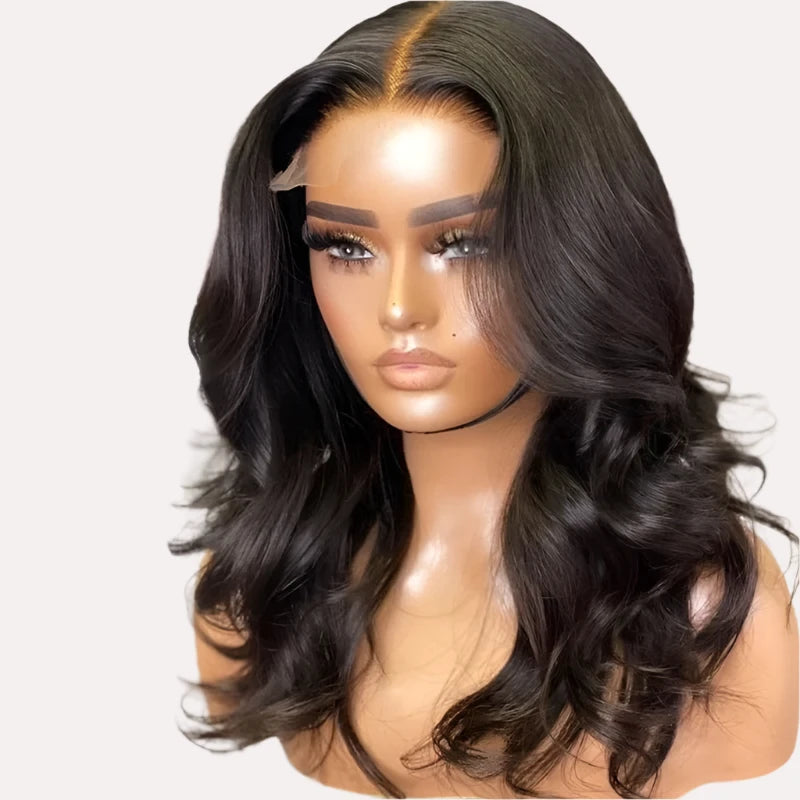Body Wave Lace Front Human Hair Wigs Transparent Lace Wavy Wigs Pre Plucked T Part Lace Wig