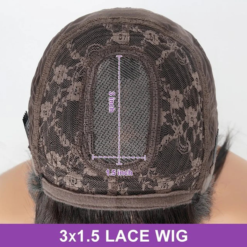 Blonde Short BOB 3x1 Lace Glue less Human Hair Wig Ready To Go Brazilian 1b/30 Straight Bob Bone With Bangs