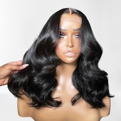 Body Wave 4x4 Transparent Lace Front Wig 13x4 Human Hair Wigs 180 Short Loose Body Wave