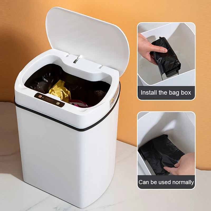 Smart trash can for kitchen House. Smart home Dustbin Wastebasket automatic sensor trash can garbage bin cleaning tools