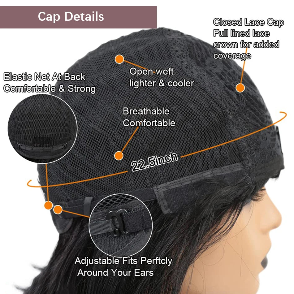 3X1 Middle Part Lace Wig Bob Wigs Full Machine Made Bone Straight Human Hair Wigs With Bangs Short Bob Human Hair Wigs