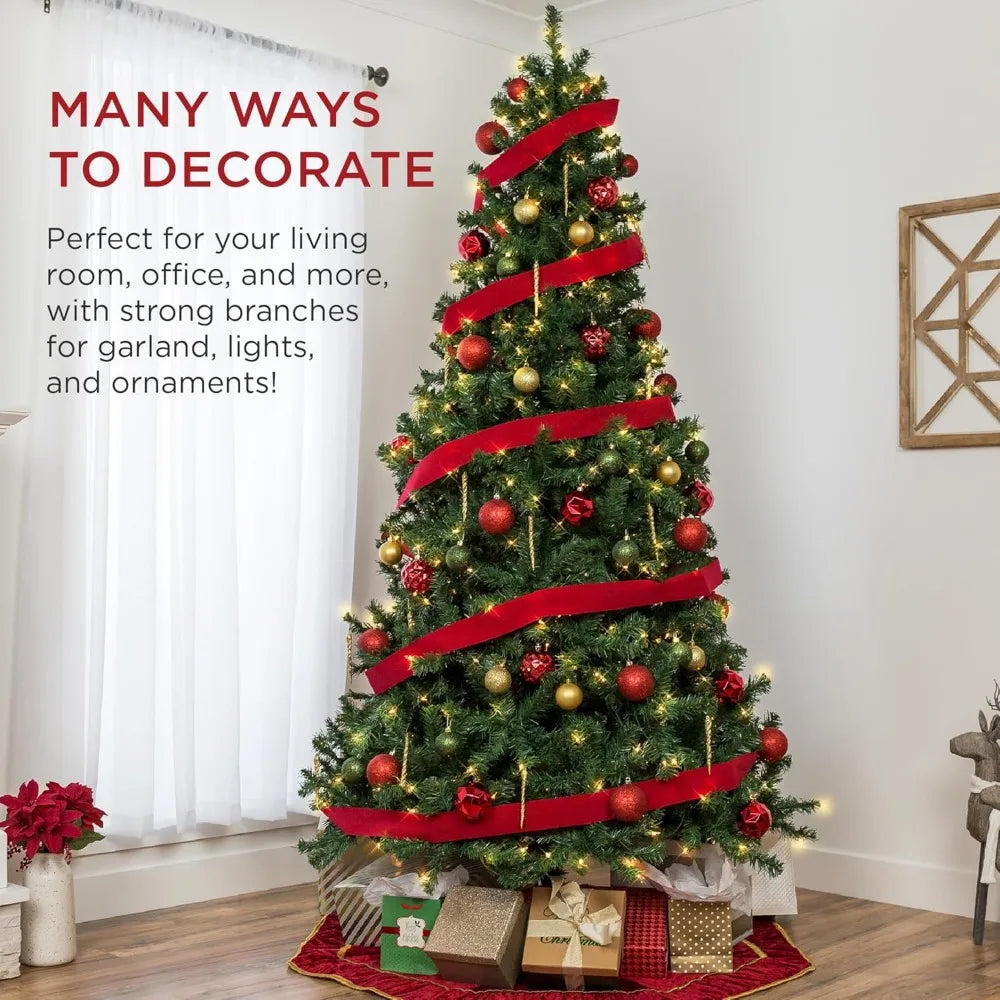 12ft Pre-Lit Spruce Artificial Holiday Christmas Tree for Home, Decoration w/ 1,300 Incandescent Lights, 4,188 Branch Tips