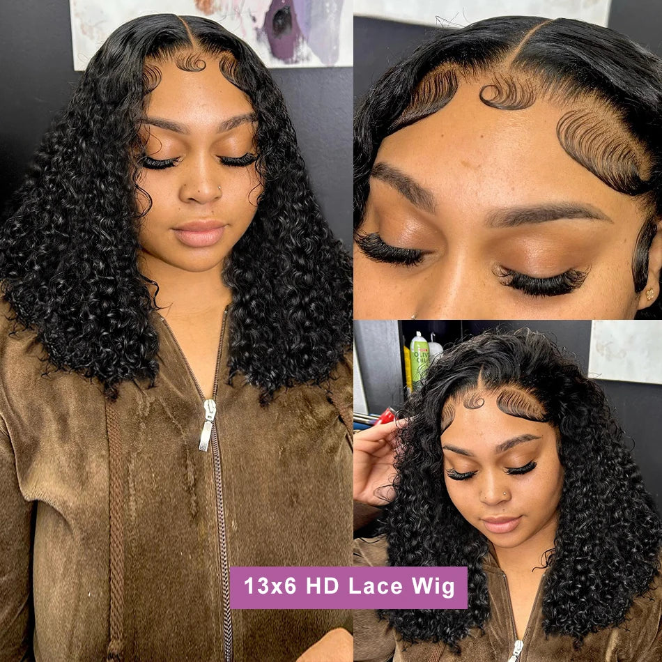 13x4 13x6 HD Lace Front Human Hair  250% Brazilian Deep Wave 5x5 Lace Closure Wig