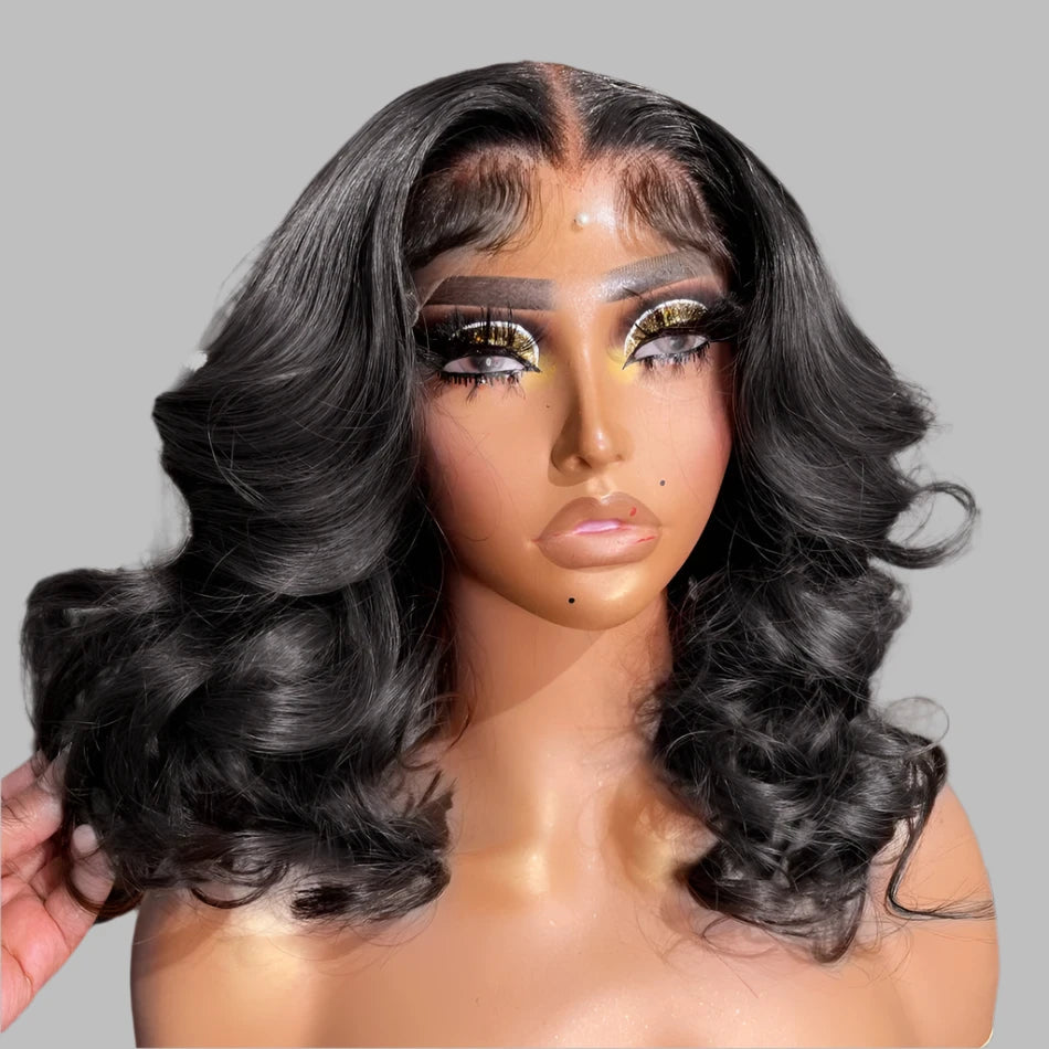 Body Wave 13X4 Transparent Lace Frontal Human Hair Wig 8-16 Inch Brazilian 4x4 Lace Closure Wig