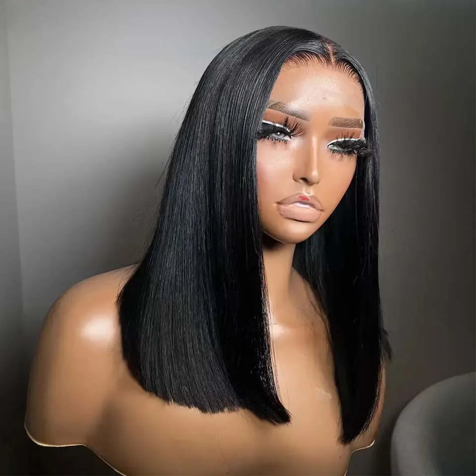 BOB Lace Front Wig Human Hair Straight 180% Full Density 13x4 HD Transparent Lace Frontal Wigs bob hair lace front wig