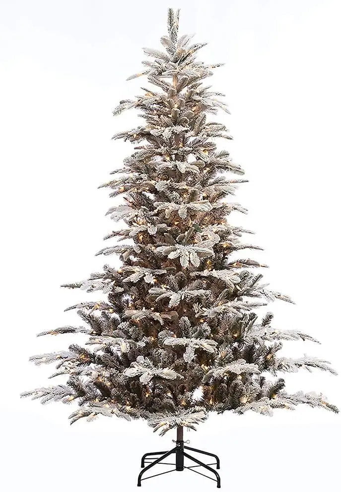 7.5 Foot Pre-Lit Flocked Aspen Fir Artificial Christmas Tree with 700 UL Listed Clear Lights