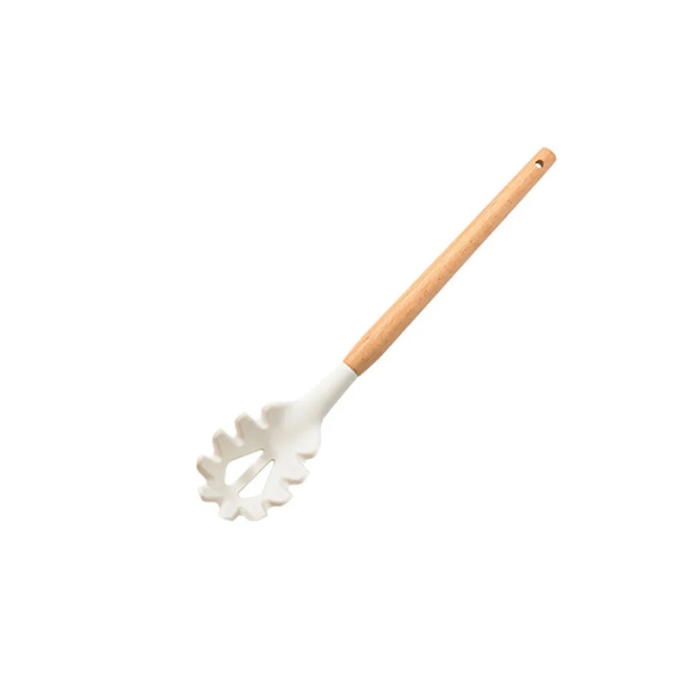 Silicone Cooking Utensils Set with Wooden Handle Non-stick Cookware - Graceland Home and Living -  