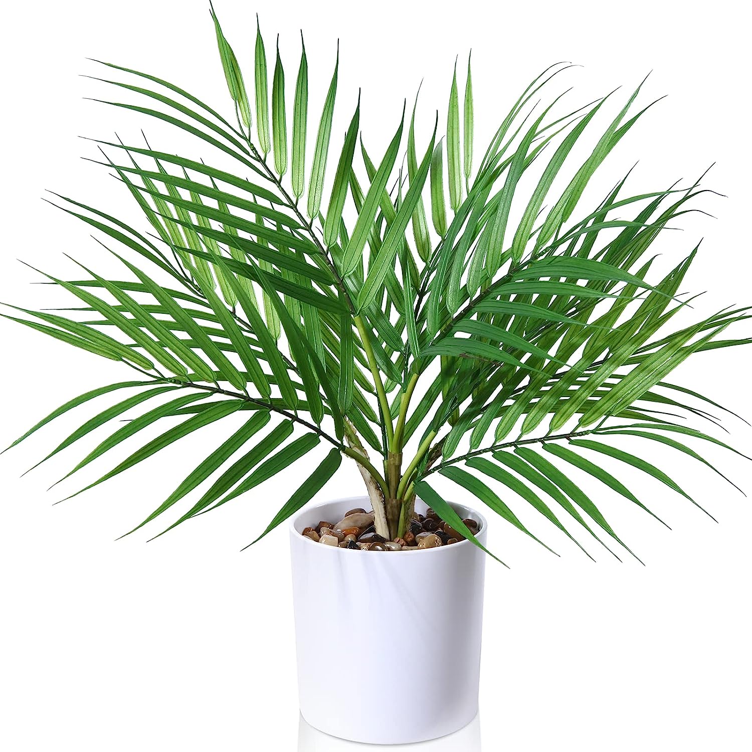 Small Artificial Paradise Palm Tree 16 Inch Fake Areca Palm Plant,Faux Desk Plant in Pot - Graceland Home and Living -  