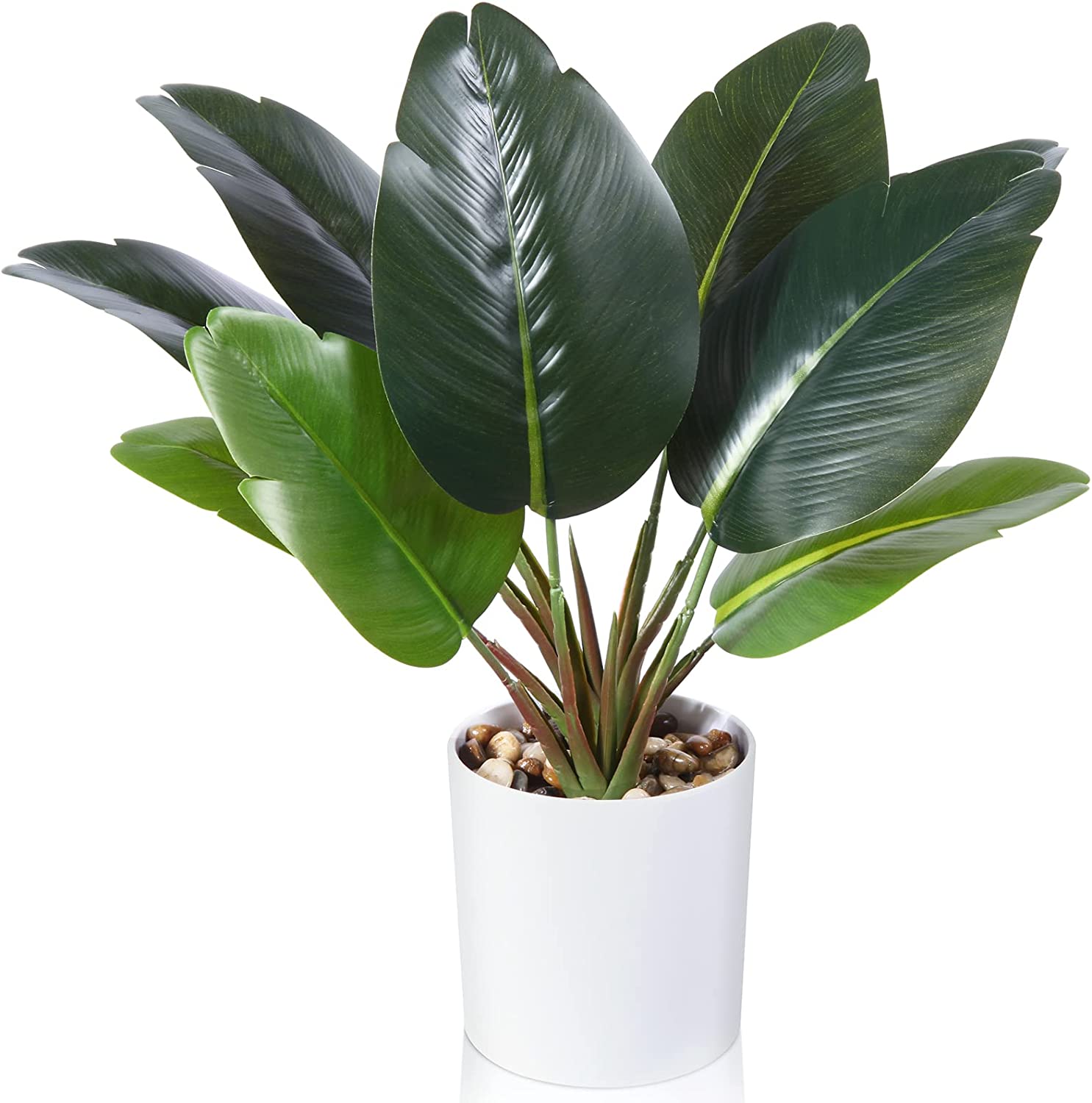 Small Artificial Paradise Palm Tree 16 Inch Fake Areca Palm Plant,Faux Desk Plant in Pot - Graceland Home and Living -  