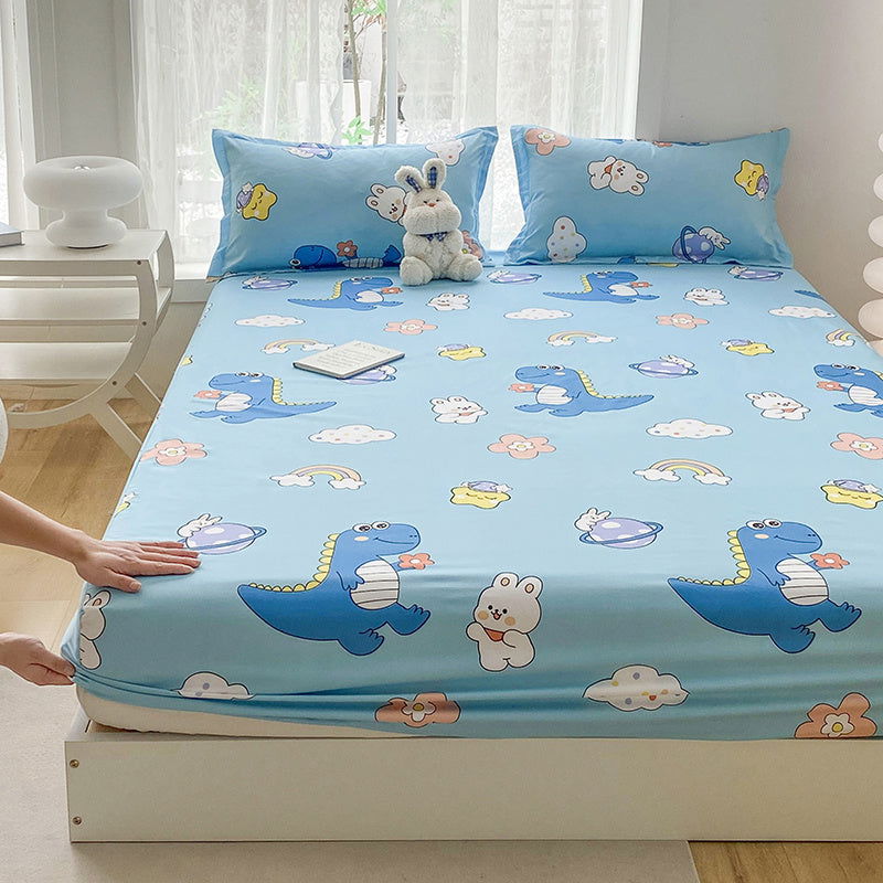 Soft & Skin-Friendly Waterproof Mattress Protector - Cute Cartoon Design, - Graceland Home and Living -  