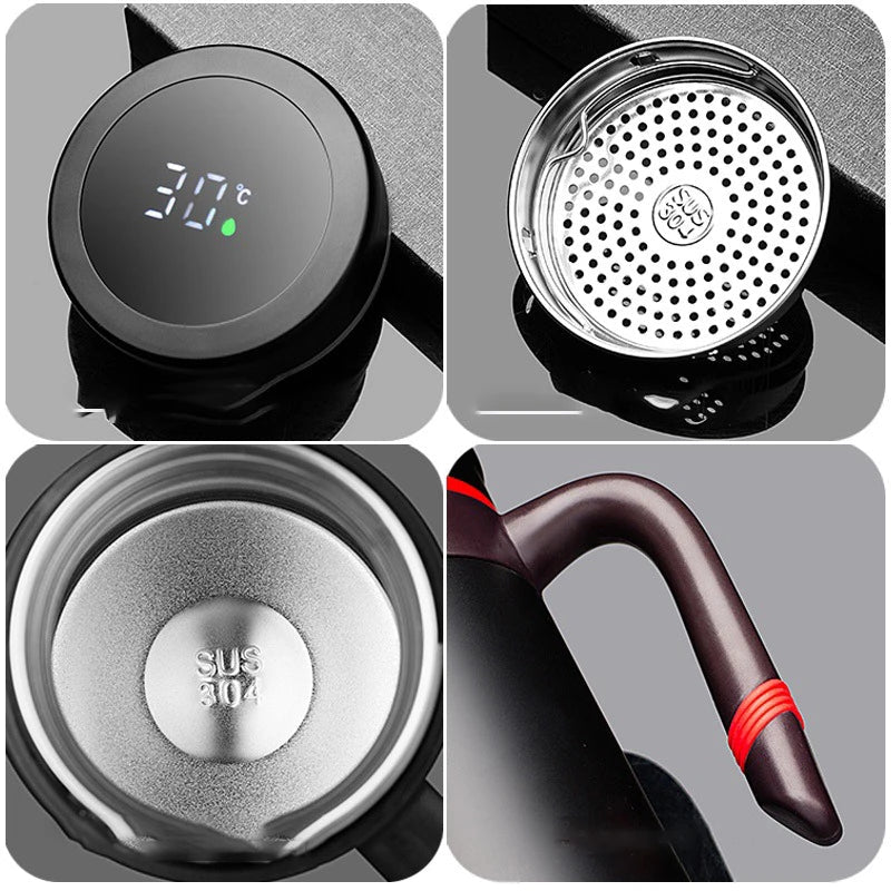 Temperature Display 500ML Thermos Coffee Mug With Filter Handle 304 Stainless Steel Insulated Vacuum - Graceland Home and Living -  