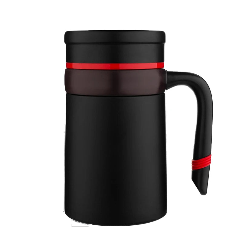 Temperature Display 500ML Thermos Coffee Mug With Filter Handle 304 Stainless Steel Insulated Vacuum - Graceland Home and Living -  