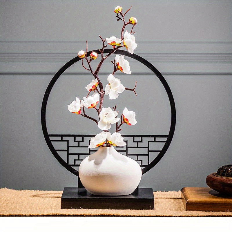 Vintage-Inspired Ceramic Vase - Round Cylinder Design - Graceland Home and Living -  