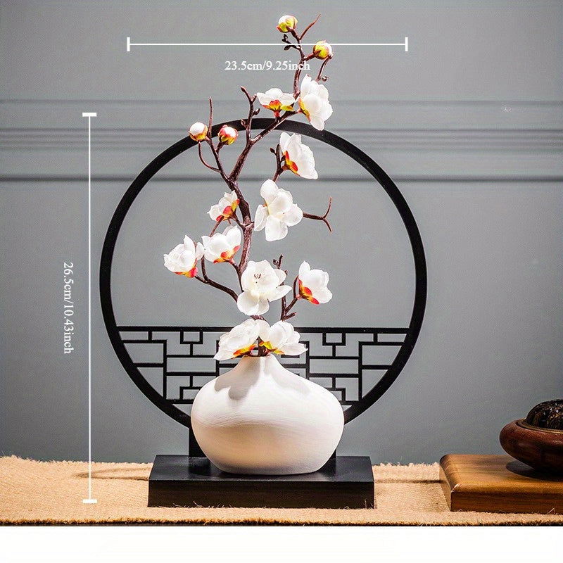 Vintage-Inspired Ceramic Vase - Round Cylinder Design - Graceland Home and Living -  