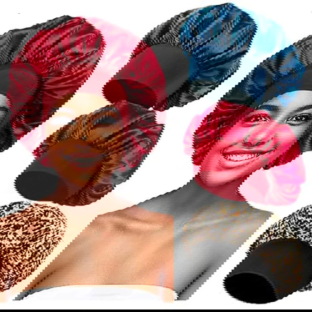 Wide Brim Satin Silk Hair Bonnet For Sleeping - Graceland Home and Living -  