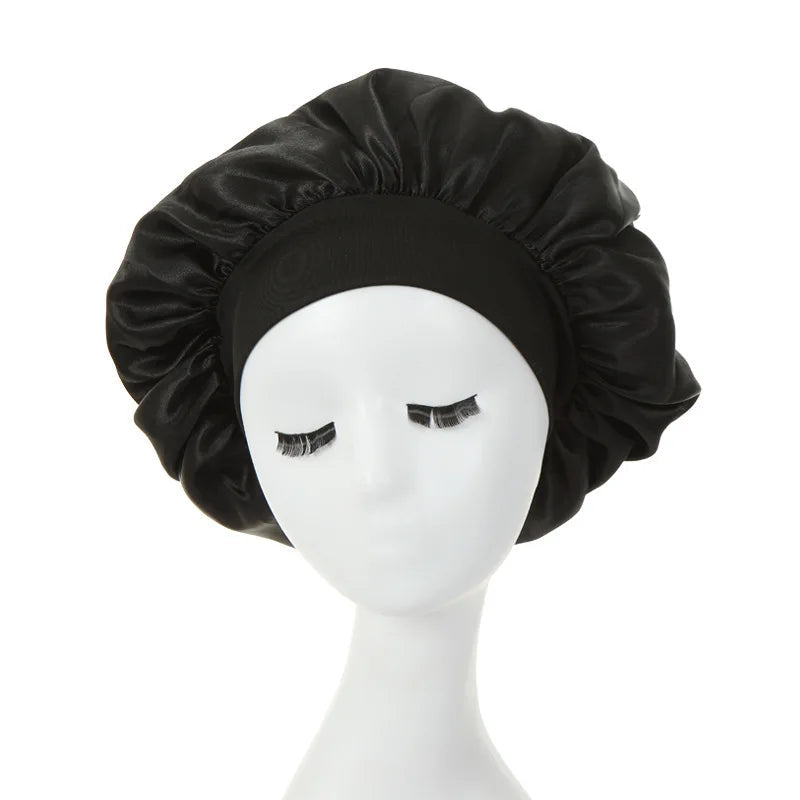 Wide Brim Satin Silk Hair Bonnet For Sleeping - Graceland Home and Living -  