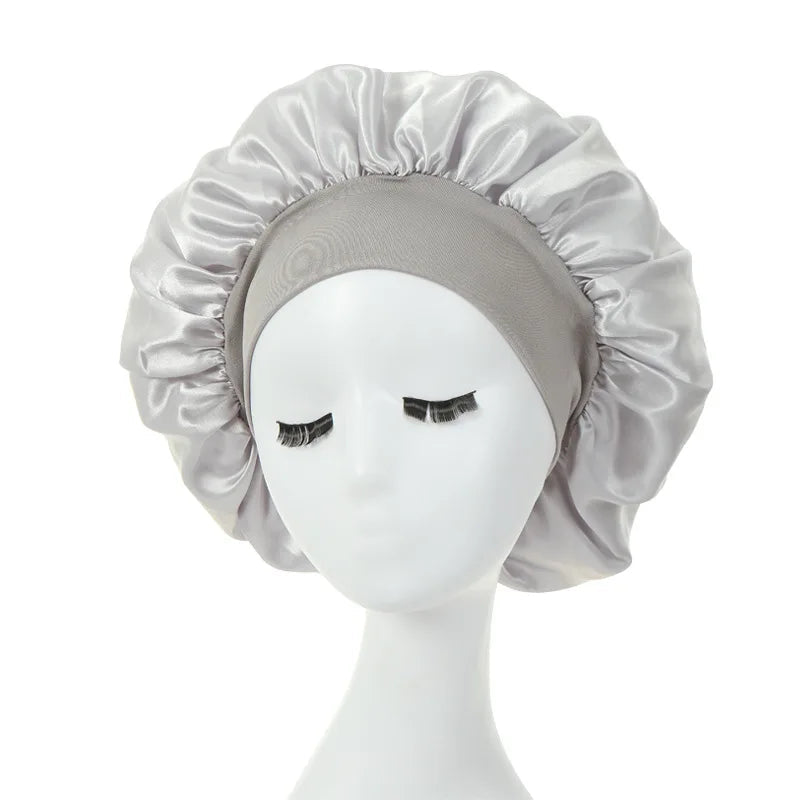 Wide Brim Satin Silk Hair Bonnet For Sleeping - Graceland Home and Living -  
