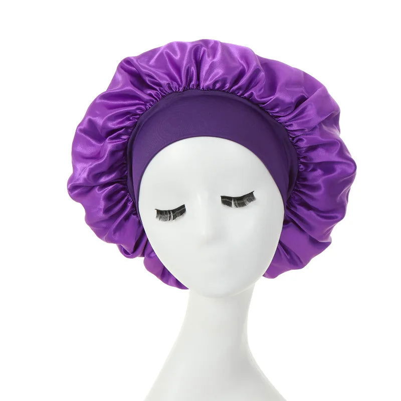 Wide Brim Satin Silk Hair Bonnet For Sleeping - Graceland Home and Living -  