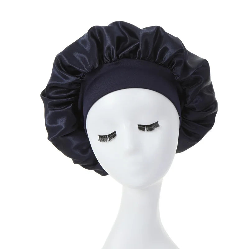 Wide Brim Satin Silk Hair Bonnet For Sleeping - Graceland Home and Living -  