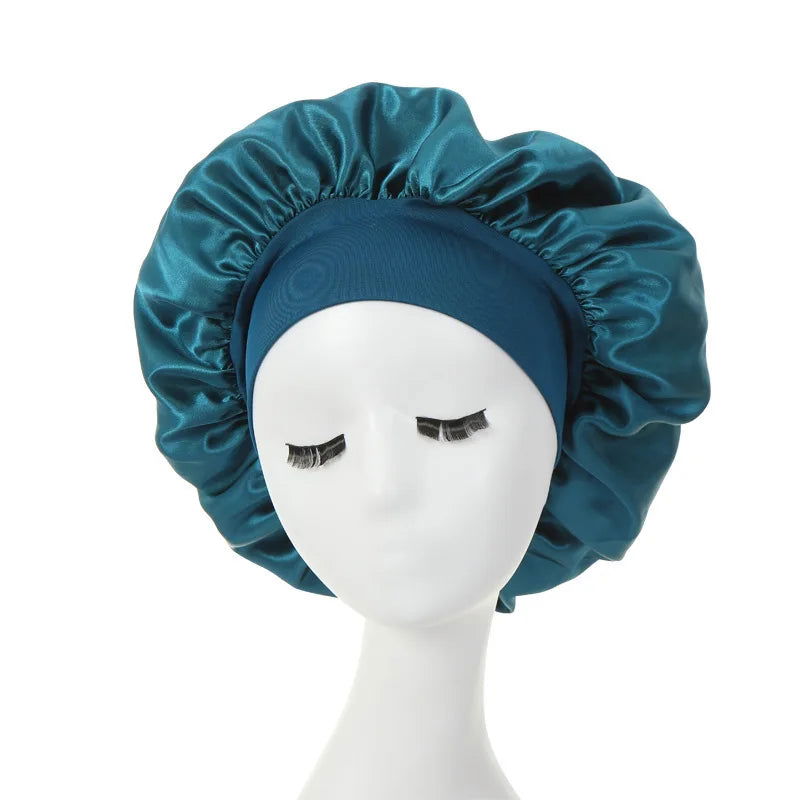 Wide Brim Satin Silk Hair Bonnet For Sleeping - Graceland Home and Living -  
