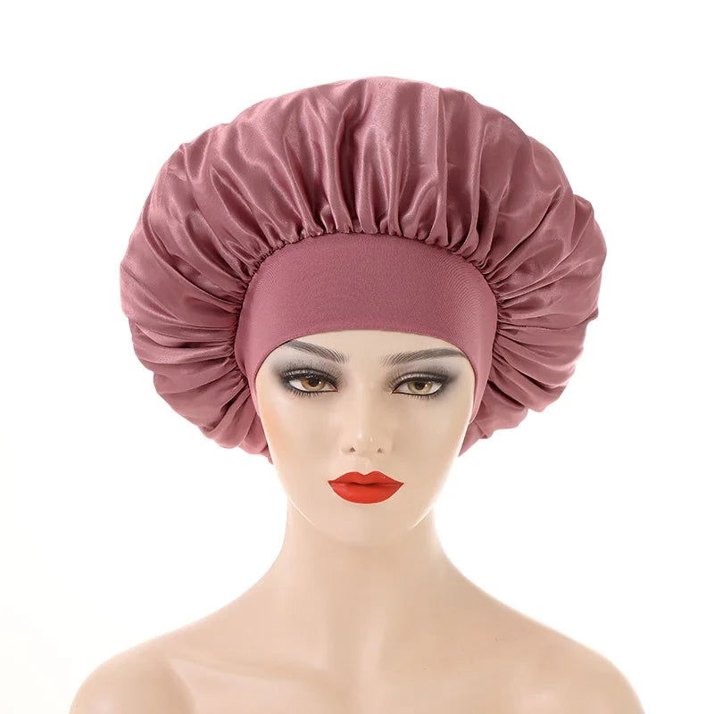 Wide Brim Satin Silk Hair Bonnet For Sleeping - Graceland Home and Living -  
