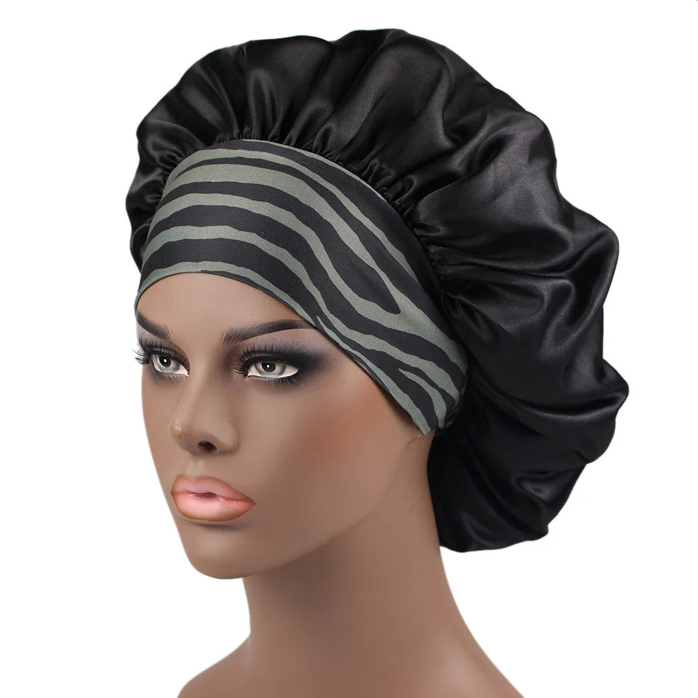 Wide Brim Satin Silk Hair Bonnet For Sleeping - Graceland Home and Living -  