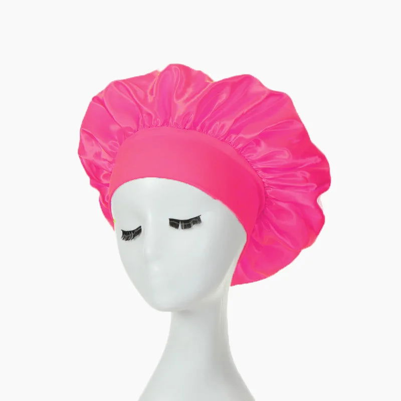 Wide Brim Satin Silk Hair Bonnet For Sleeping - Graceland Home and Living -  