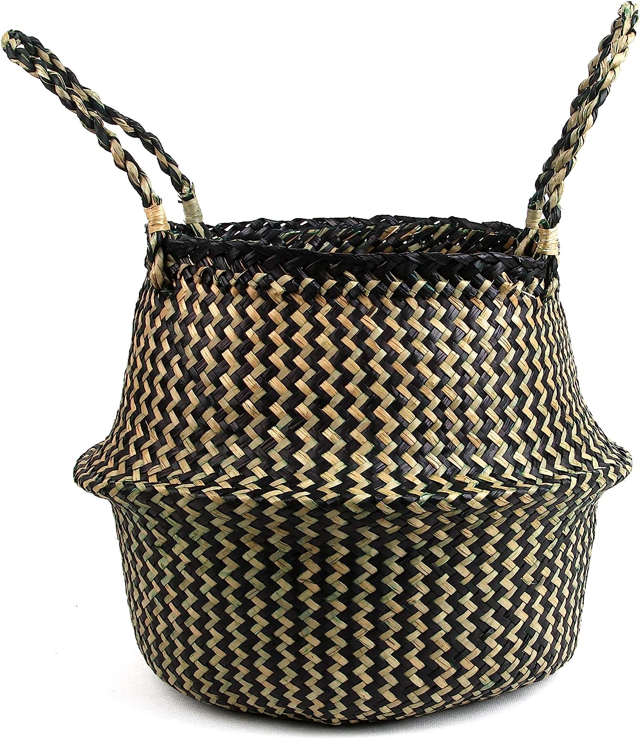 Woven Seagrass Belly Basket for Storage, Plant Pot Basket - Graceland Home and Living -  