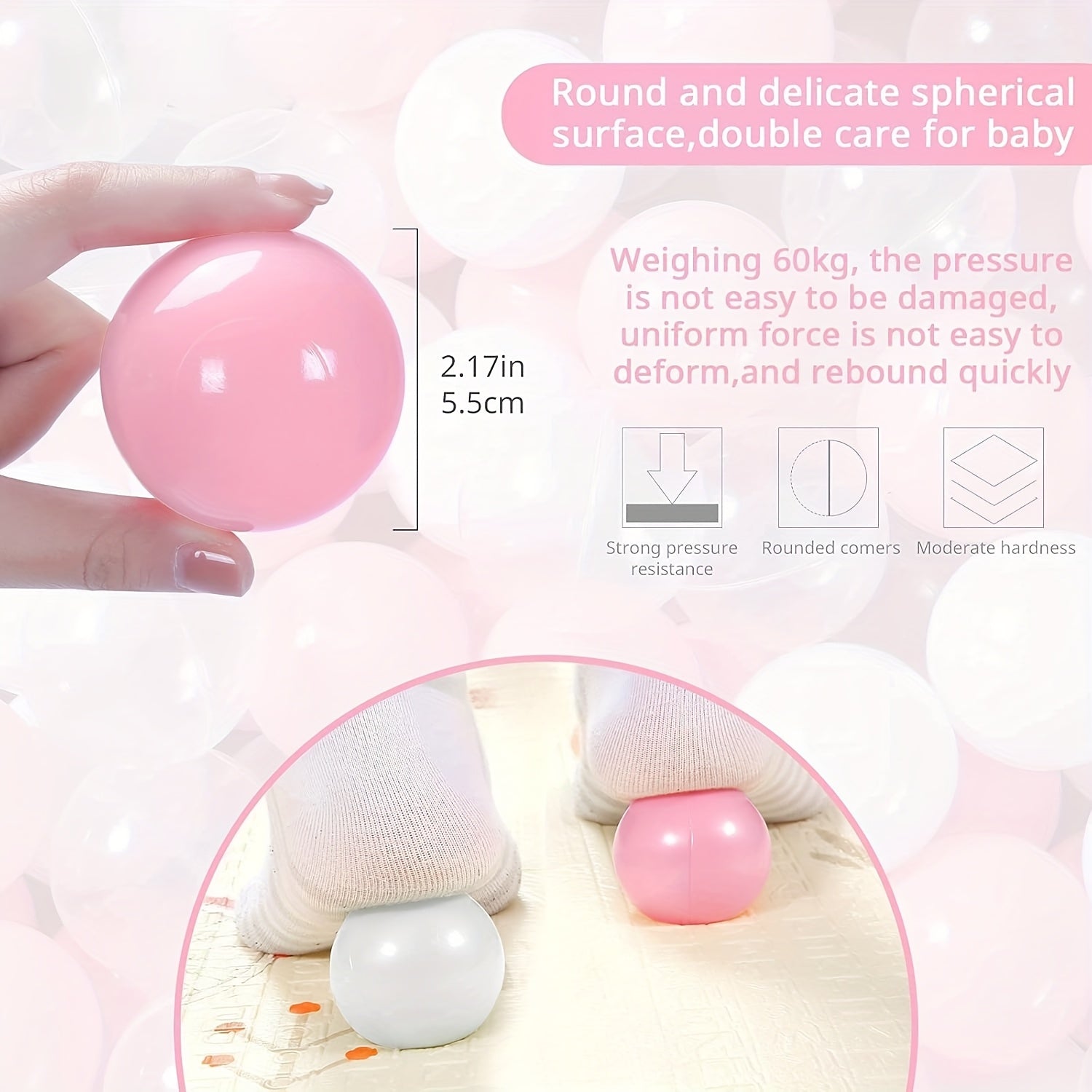 105pcs Soft Plastic Ball Pit Balls  Youngsters Playtime and Youngsters Development, Ball Pit for Youngsters